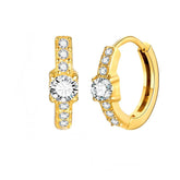 Stainless steel
Tarnish free & waterproof
CZ detail
Diameter: 15mm x thickness: 2mm 
CZ: 3.5mm
Weight per pair: 1.5g