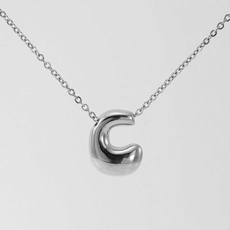 Bubble Melt Initial Necklace
