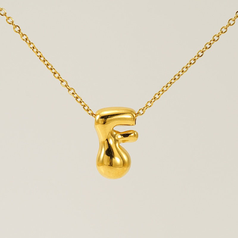 Bubble Melt Initial Necklace