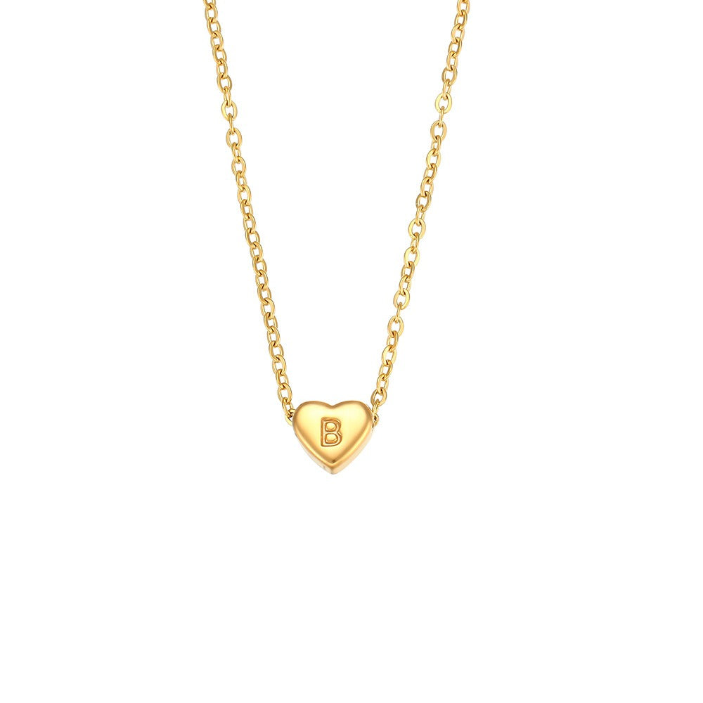 Small Heart Initial Necklace