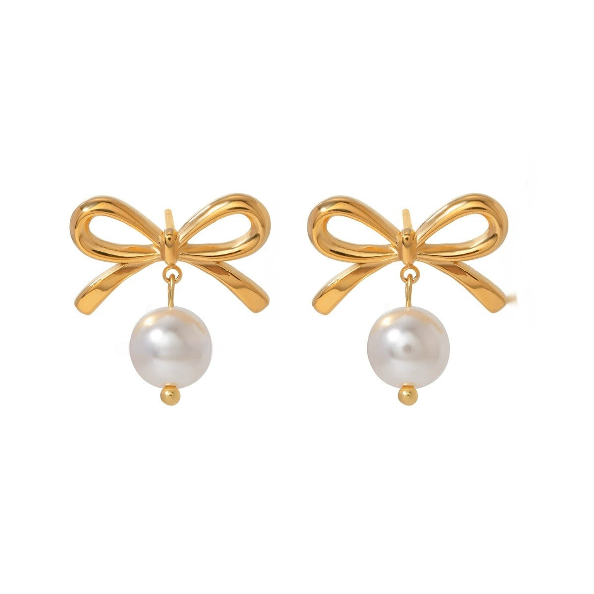 Kira pearl Bow Hoop Earrings