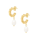 Brigitta Pearl Hoop Earrings