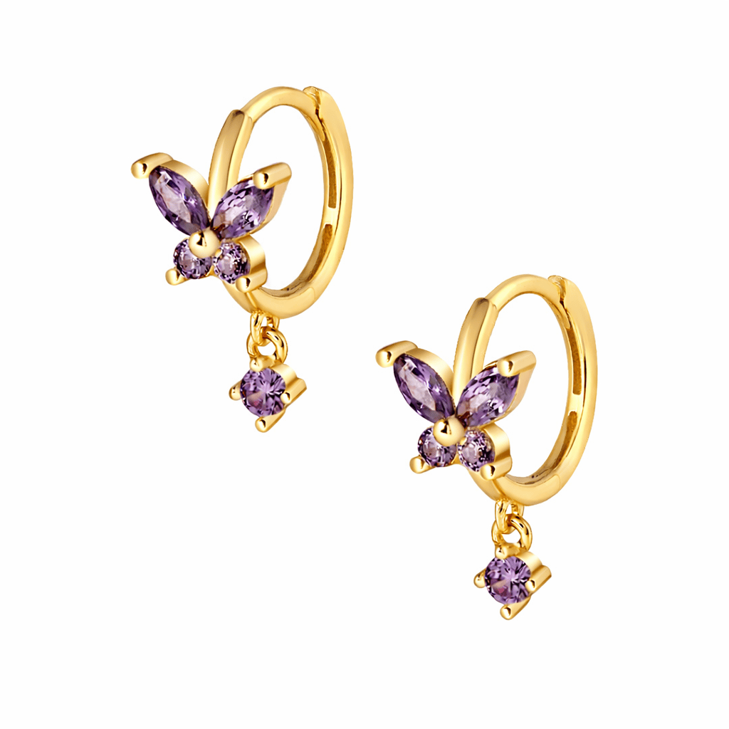 Butterfly Hoop Earrings — Pink Island Earrings | Tarnish-Free Waterproof Jewellery Australia