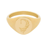 Feel By The Moon Signet Ring