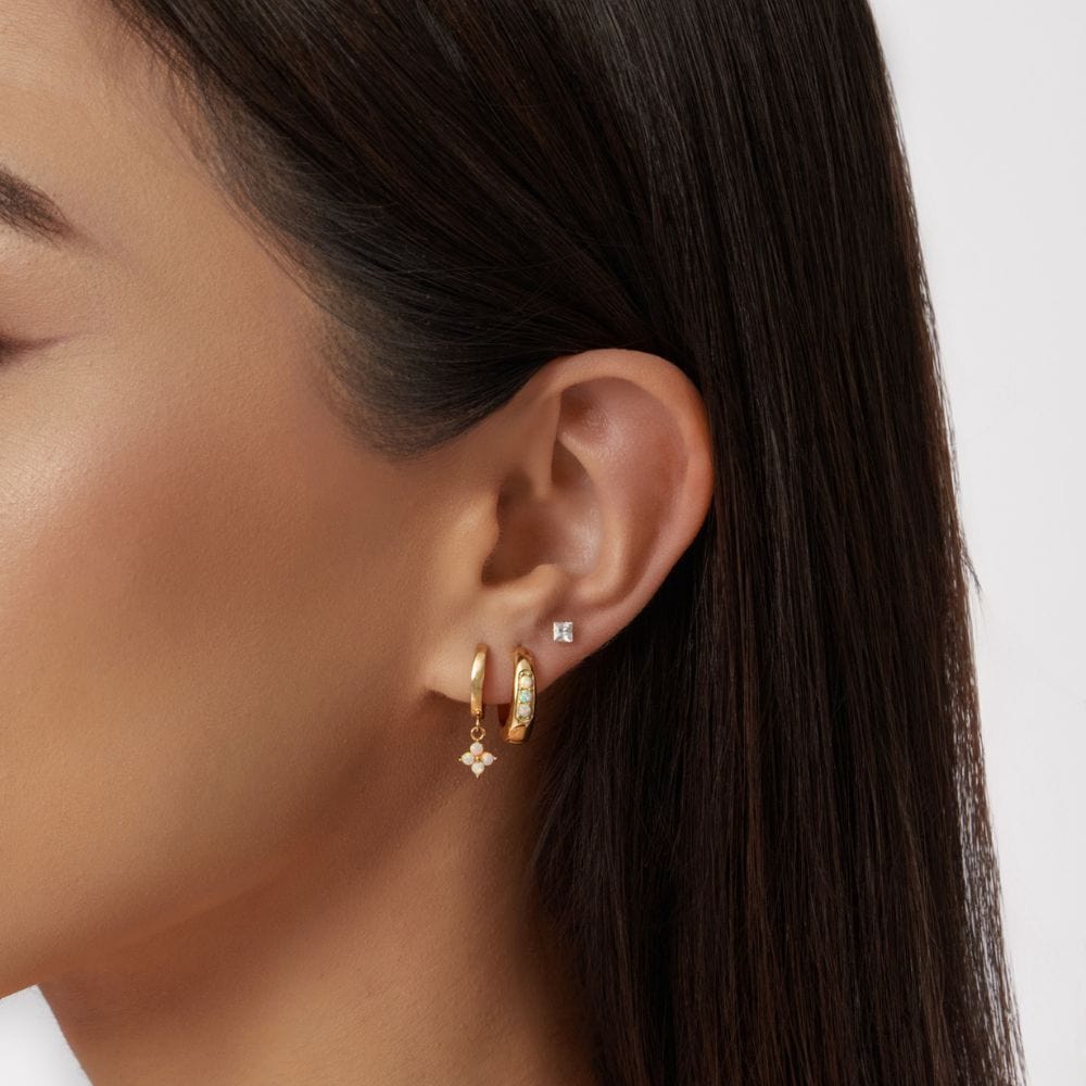 Majestic Opal Hoop Earrings