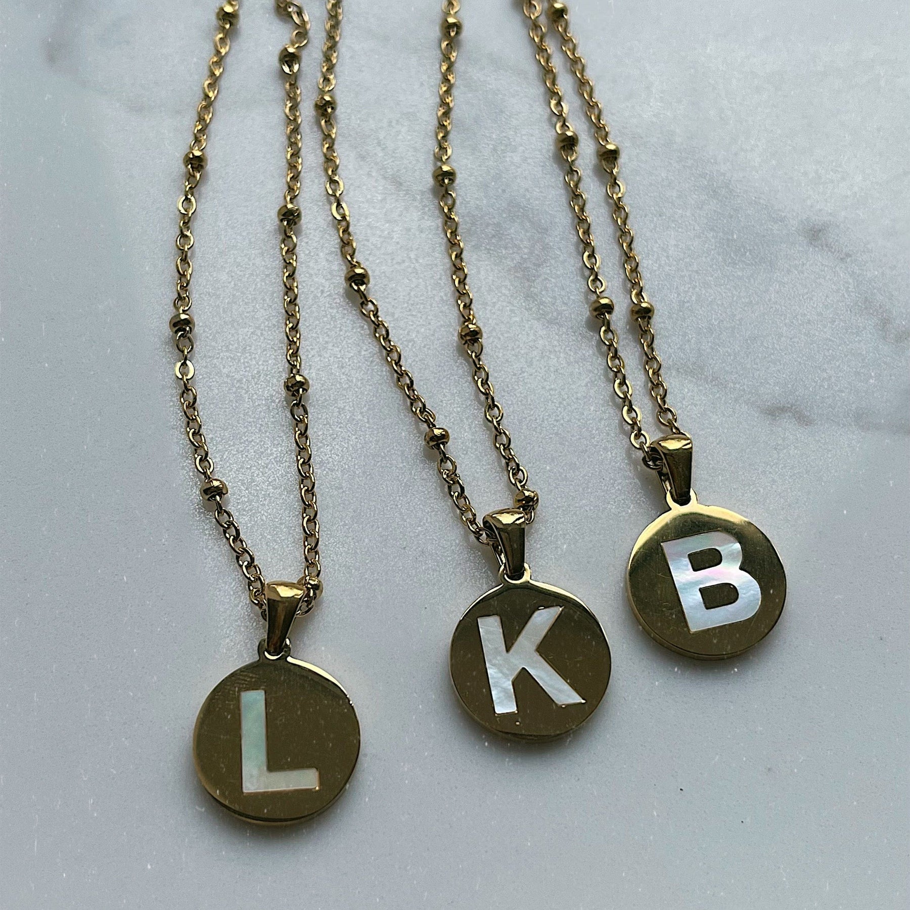 Gaia Pearl Initial Necklace