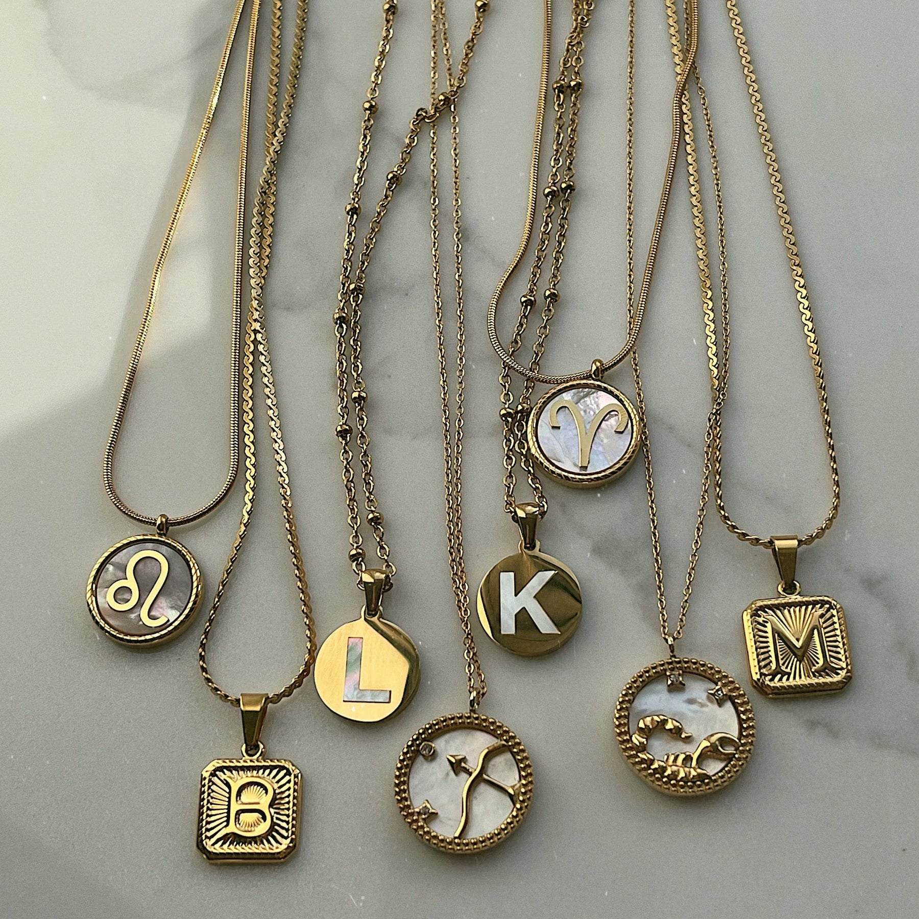 Gaia Pearl Initial Necklace