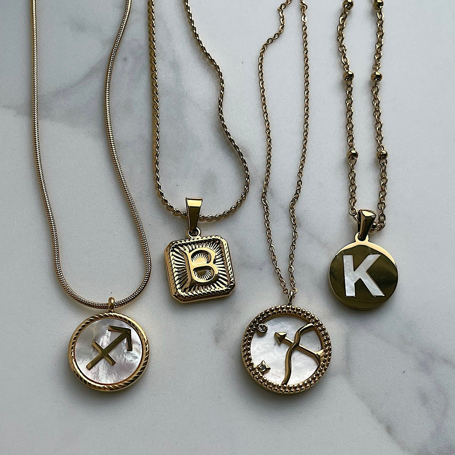 Gaia Pearl Initial Necklace