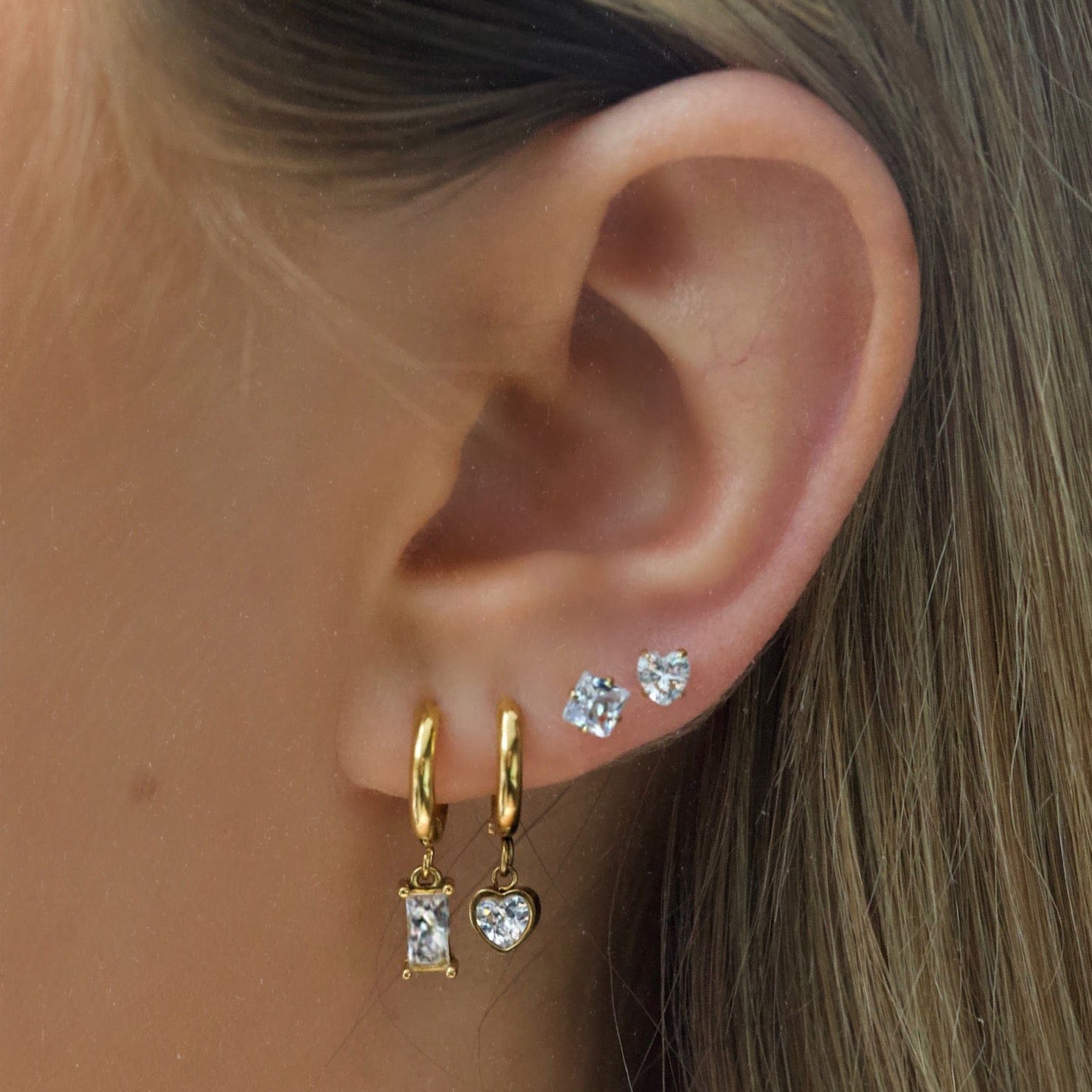 Heart Birthstone Earrings