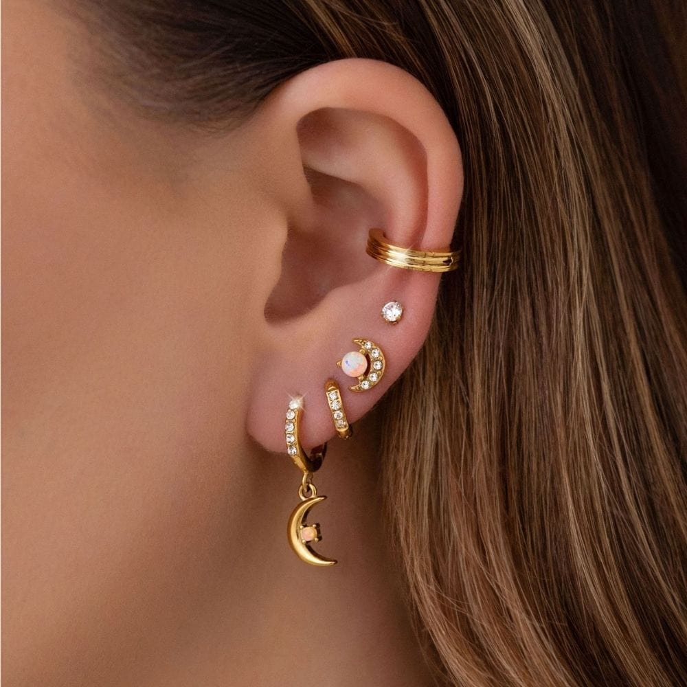Natalie Opal Hoop Earrings