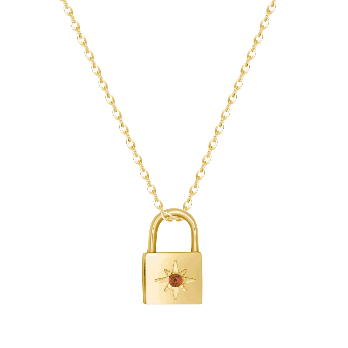 Birthstone Padlock Necklace — Pink Island Necklaces | Tarnish-Free Waterproof Jewellery Australia