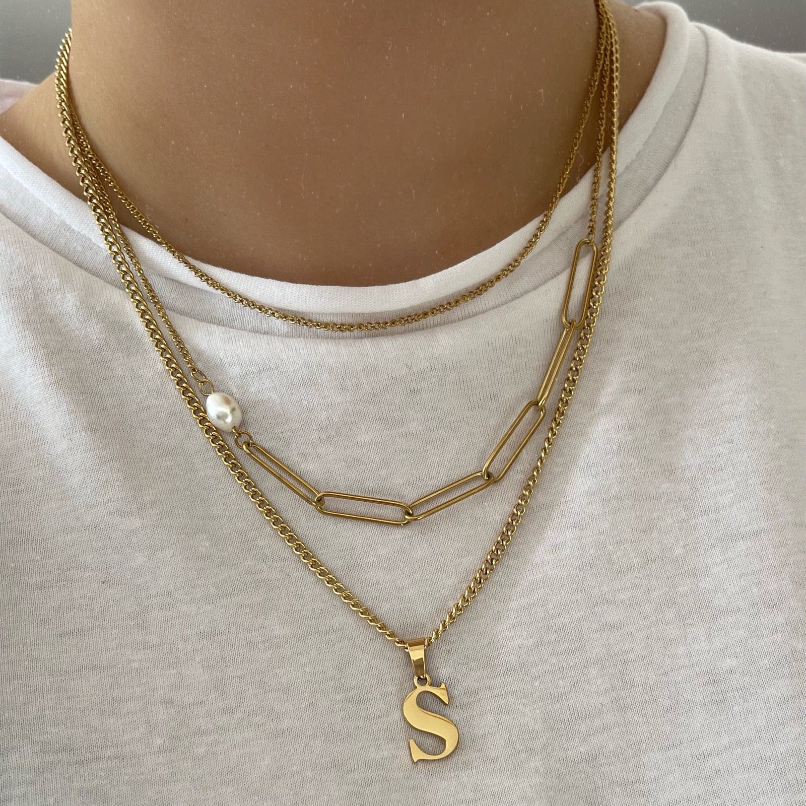 Power Initial Necklace