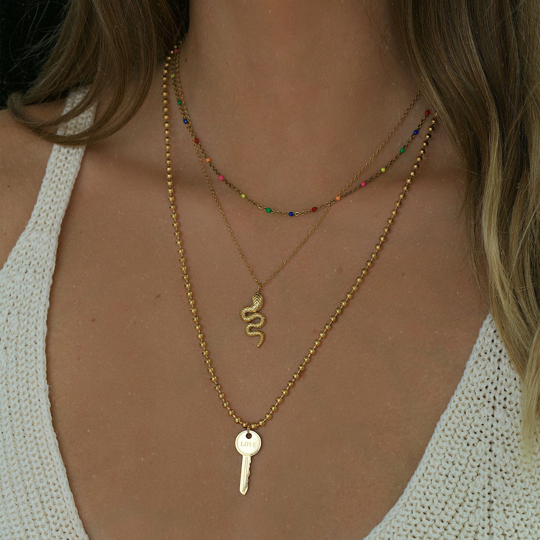 Rainbow Beaded Necklace