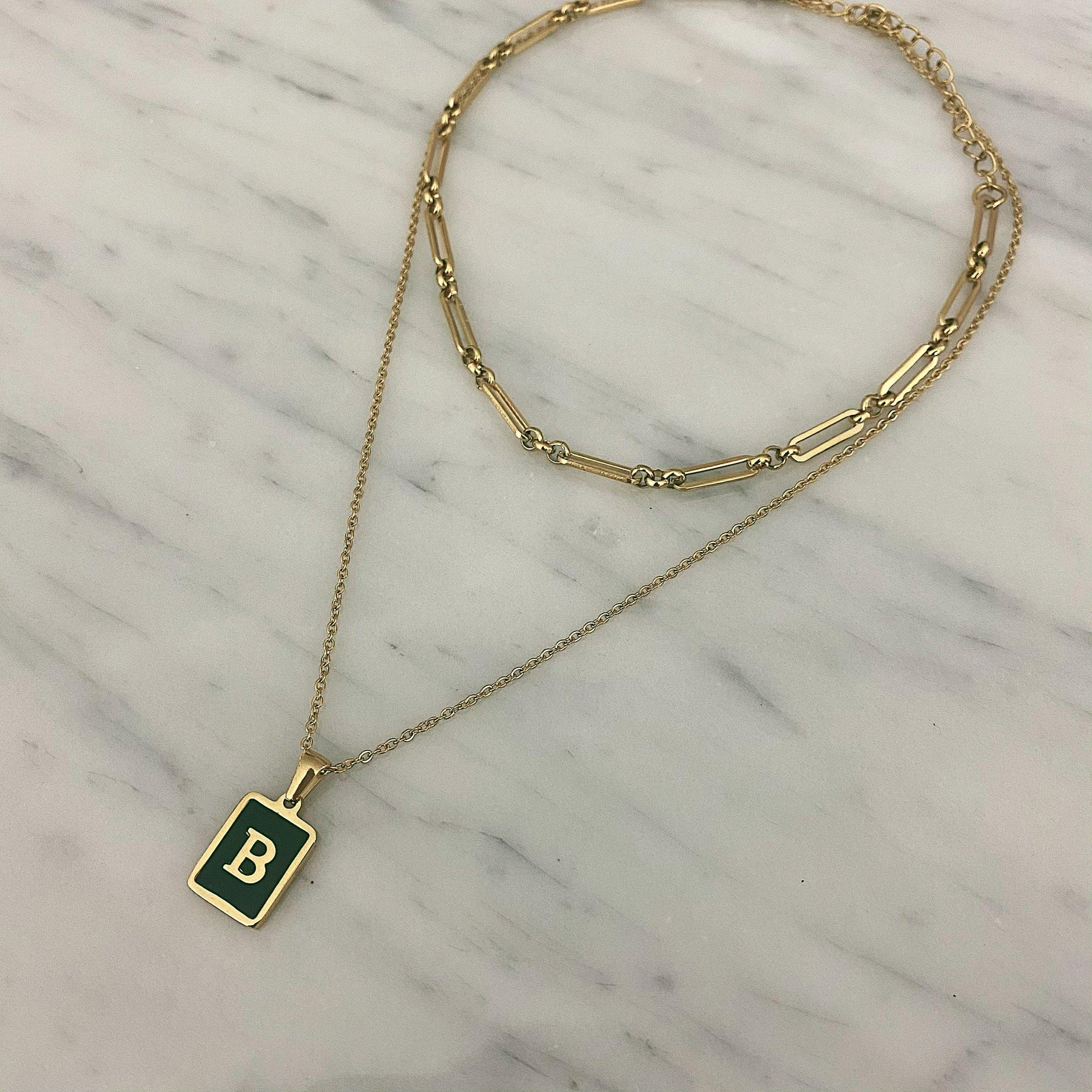 Raven Initial Necklace