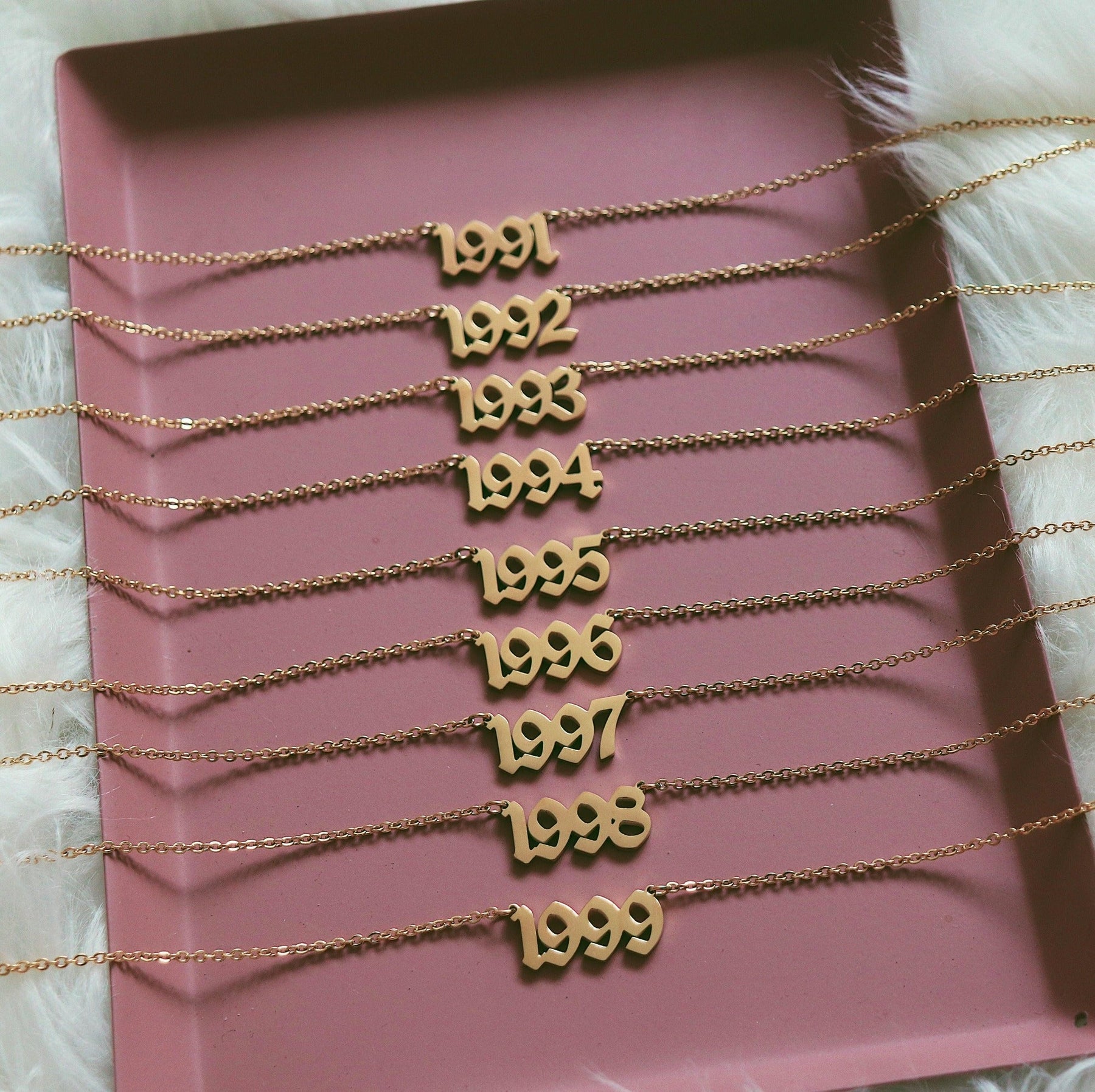 Script Year Choker Necklace