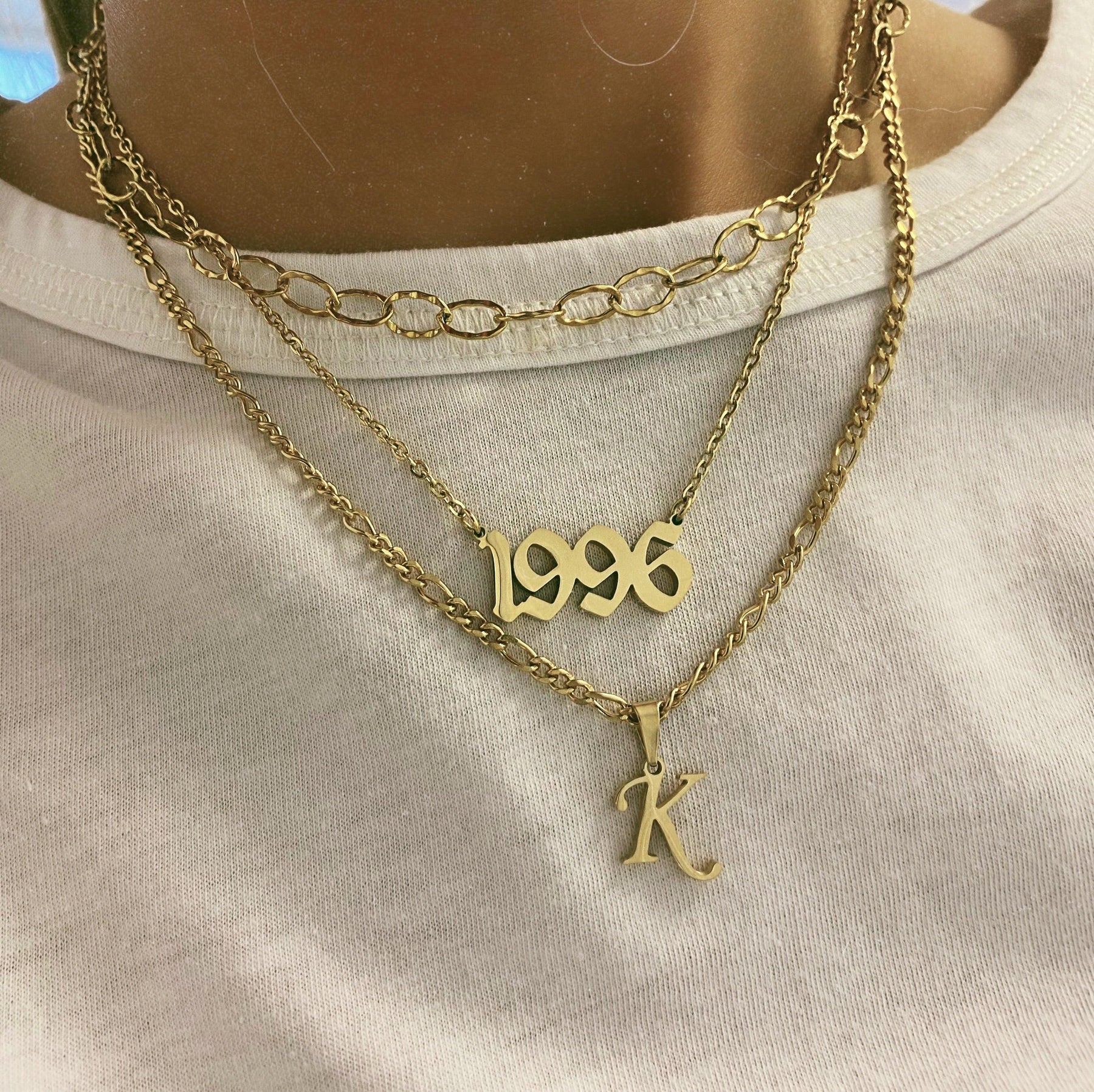Script Year Choker Necklace