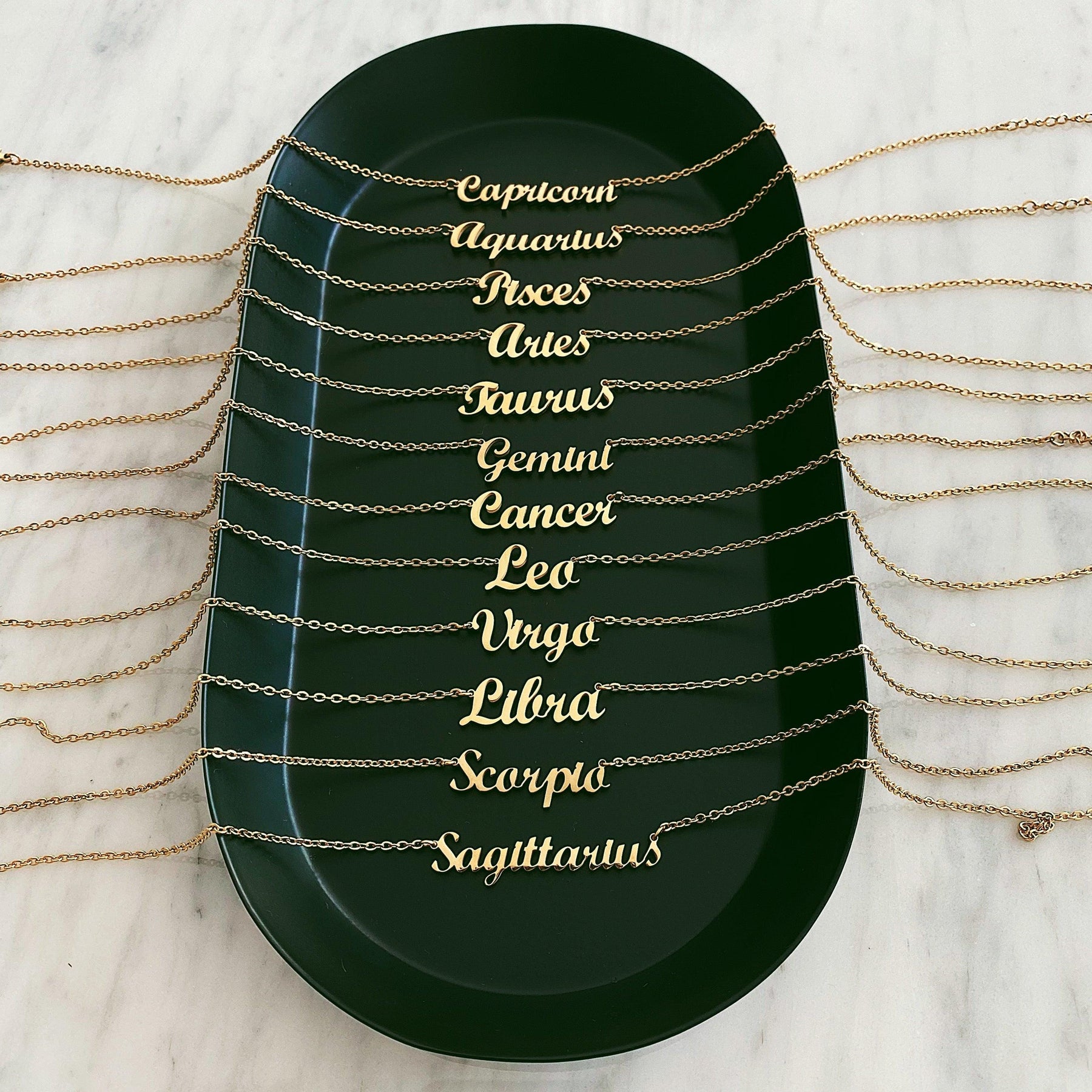 Script Zodiac Choker Necklace