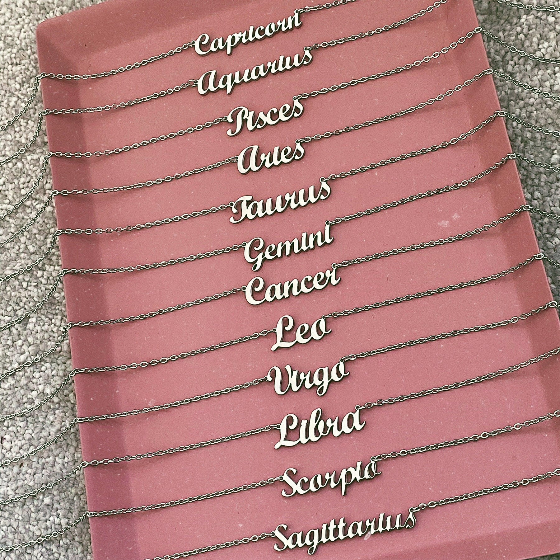 Script Zodiac Choker Necklace