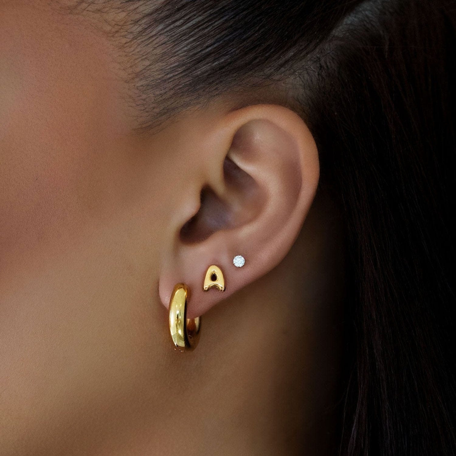 Bubble Initial Stud Earrings