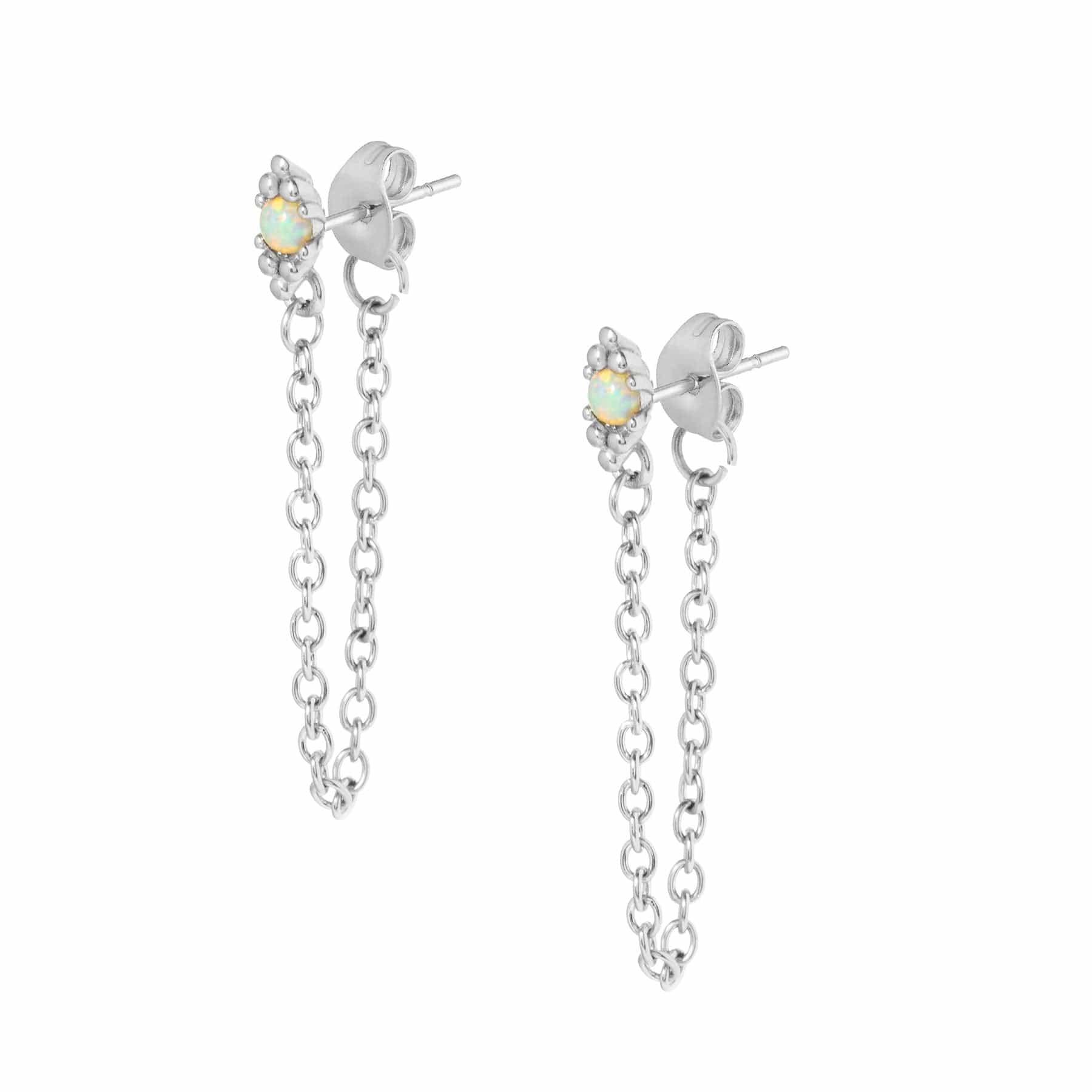 Zora Opal Stud Drop Earrings