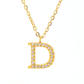 Stainless steel
Gold plated
Tarnish free &amp; waterproof
CZ detail
Chain length: 45cm
Charm approx: 17mm x 15mm
Weight: 3g
Choose your initial!