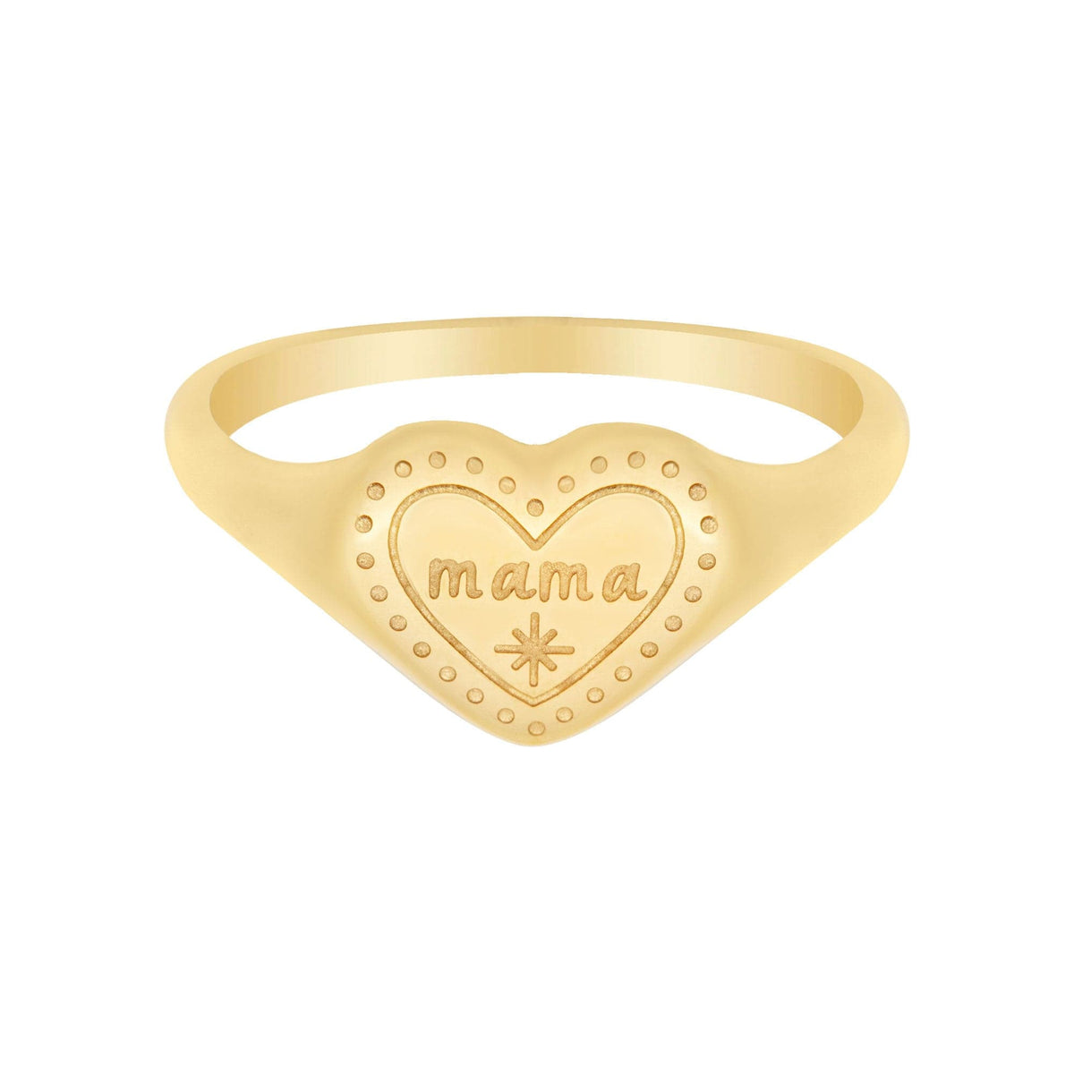Engraved Heart Mama Ring