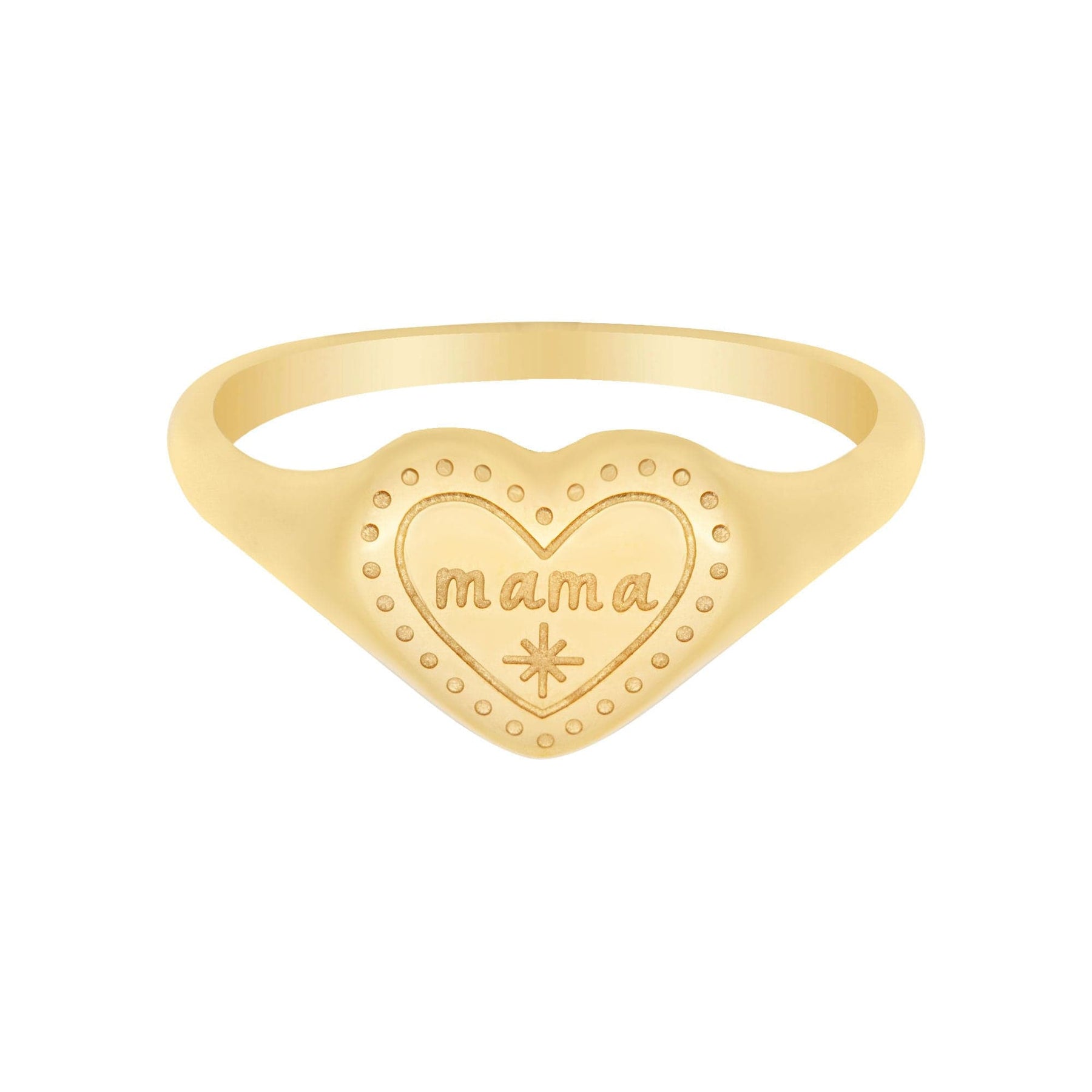 Engraved Heart Mama Ring