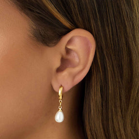 Chlo Pearl Hoop Earrings