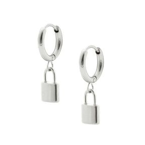 Dainty Lock Hoop Earrings