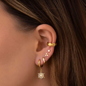 December Opal Hoop Earrings