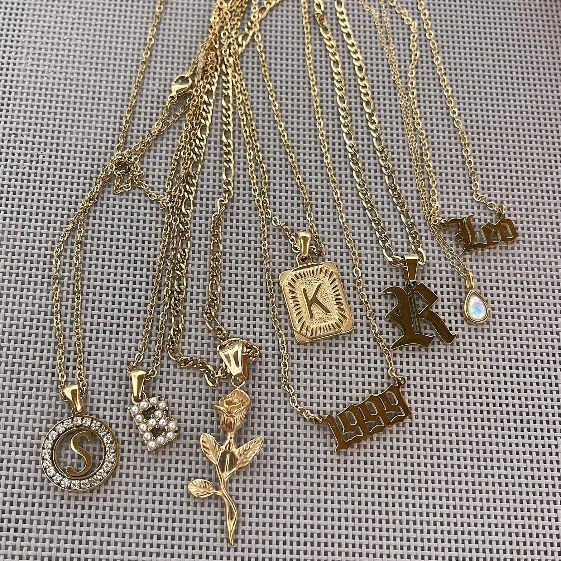 Diamanté Initial Necklace