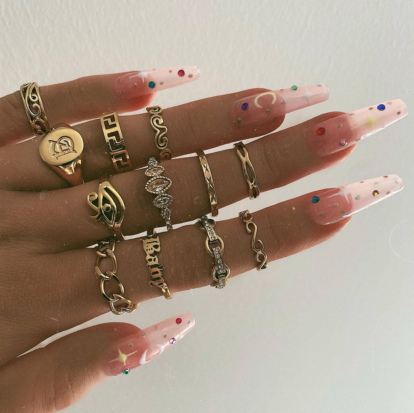 Dolce Initial Signet Ring Gold