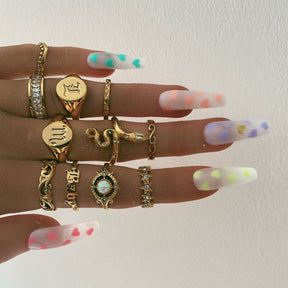 Dolce Initial Signet Ring Gold