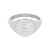 Dolce Initial Signet Ring Silver