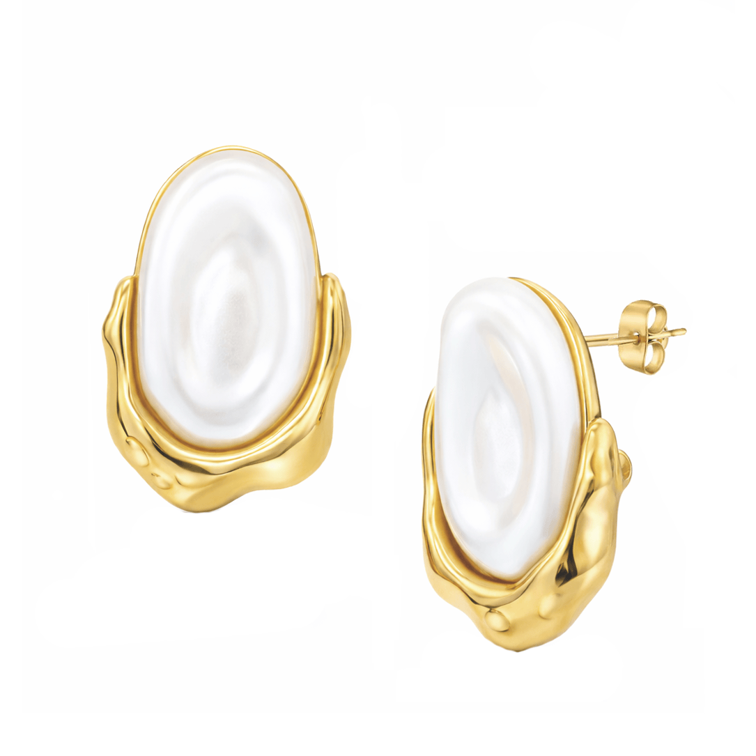 Drop Pearl Stud Earrings — Pink Island Earrings | Tarnish-Free Waterproof Jewellery Australia