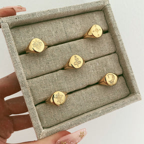 Embellished Snake Signet Ring