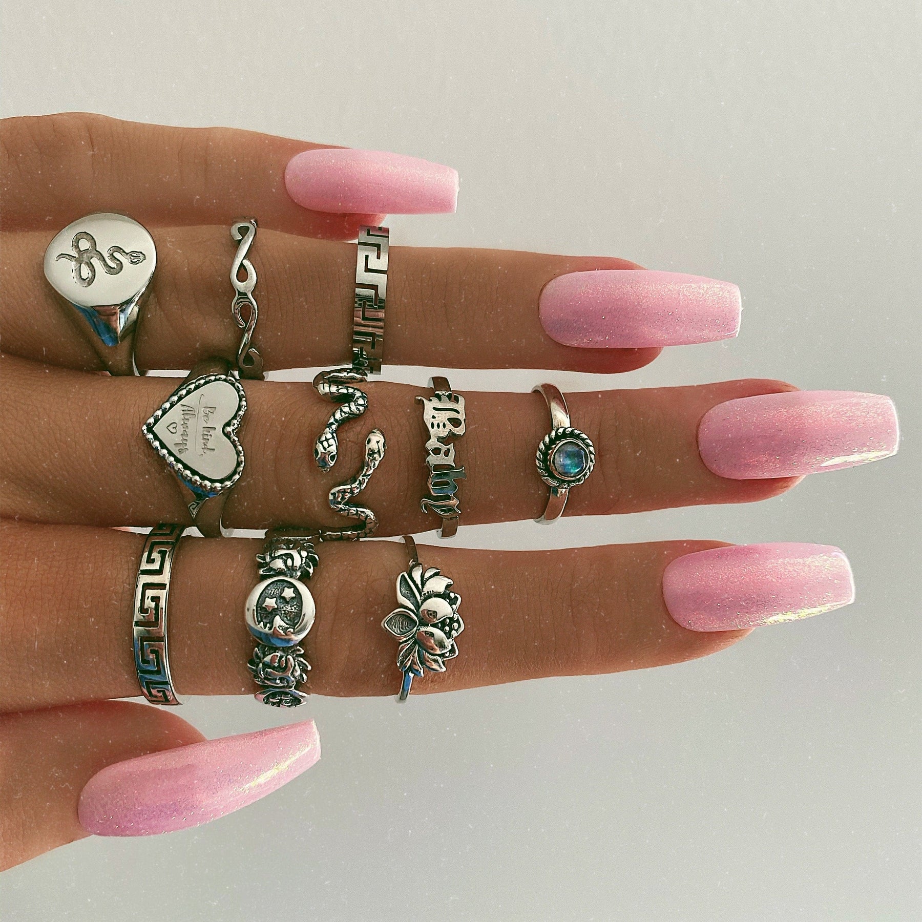 Embellished Snake Signet Ring