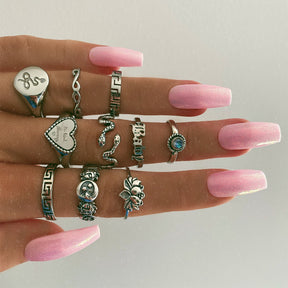 Embellished Snake Signet Ring