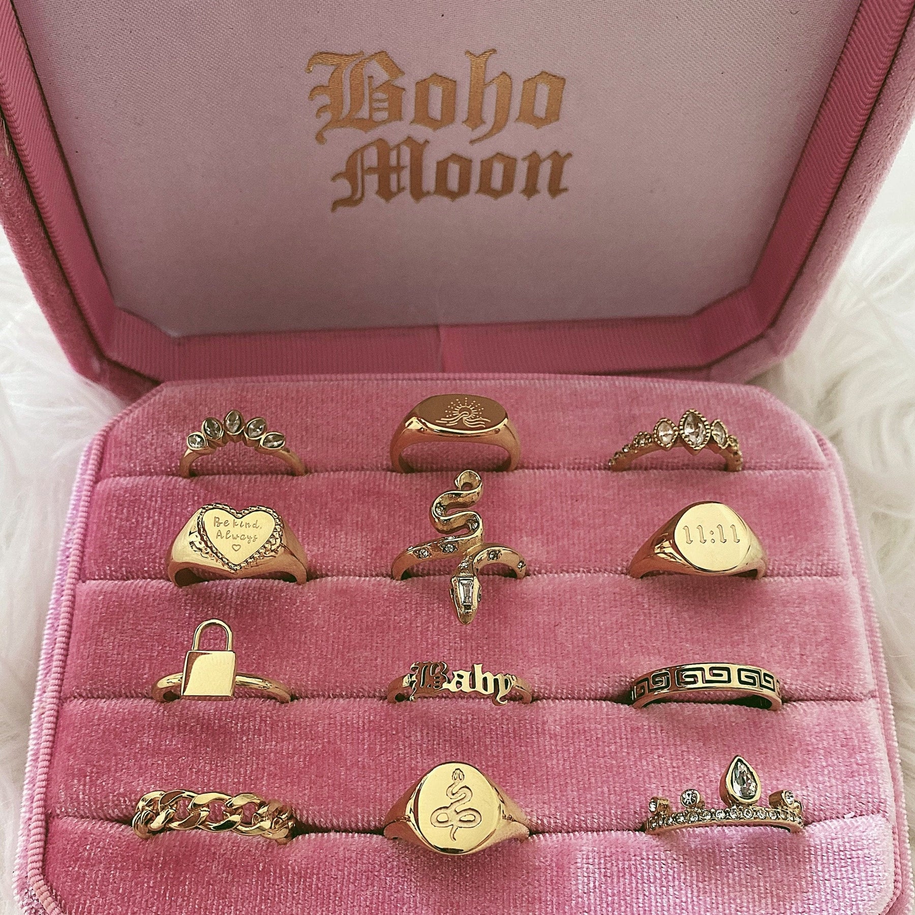 Embellished Snake Signet Ring