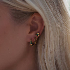 Emerald Hoop Earrings