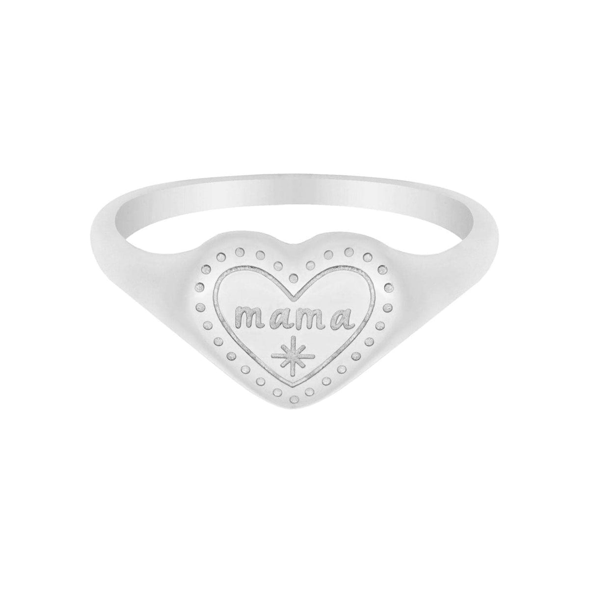 Engraved Heart Mama Ring