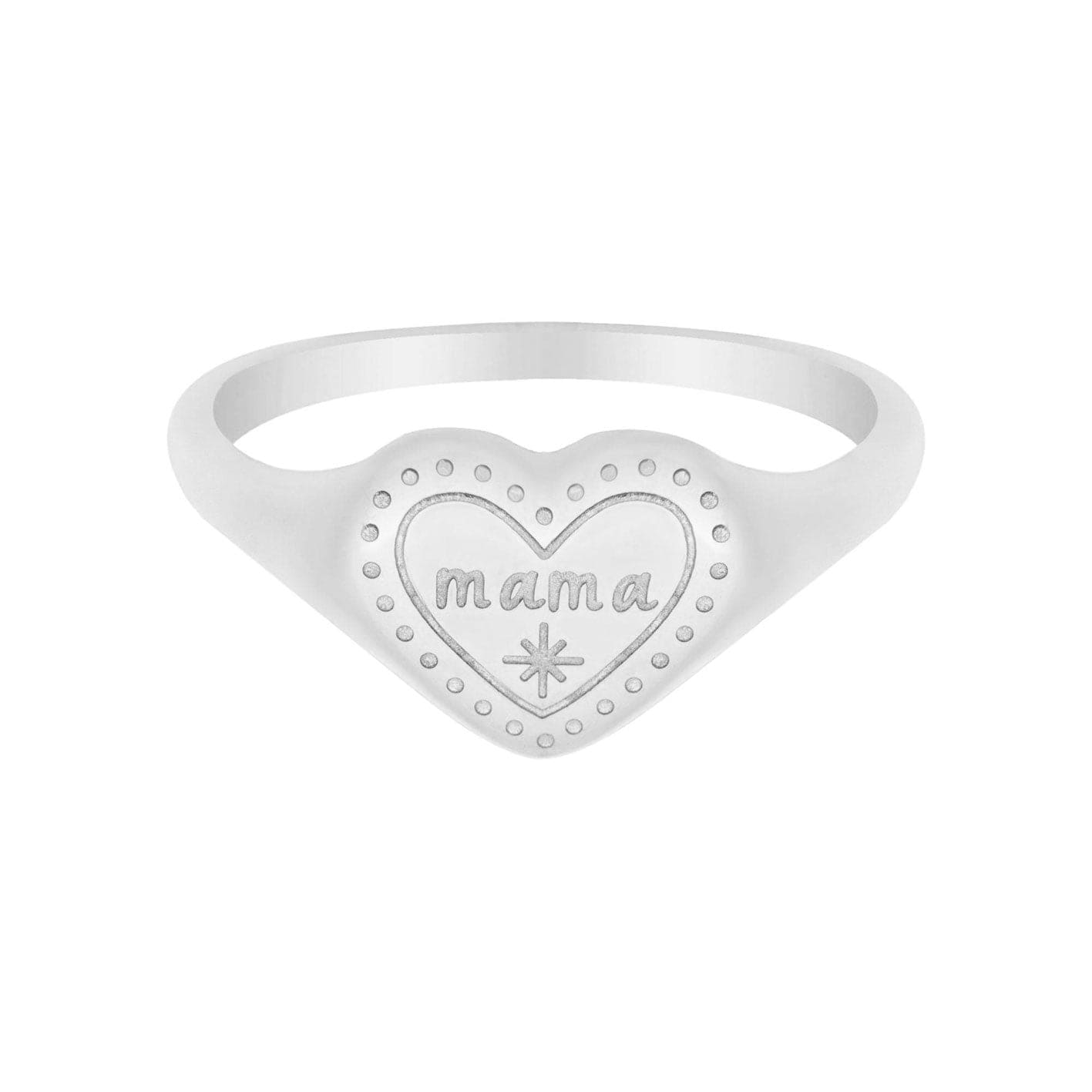 Engraved Heart Mama Ring