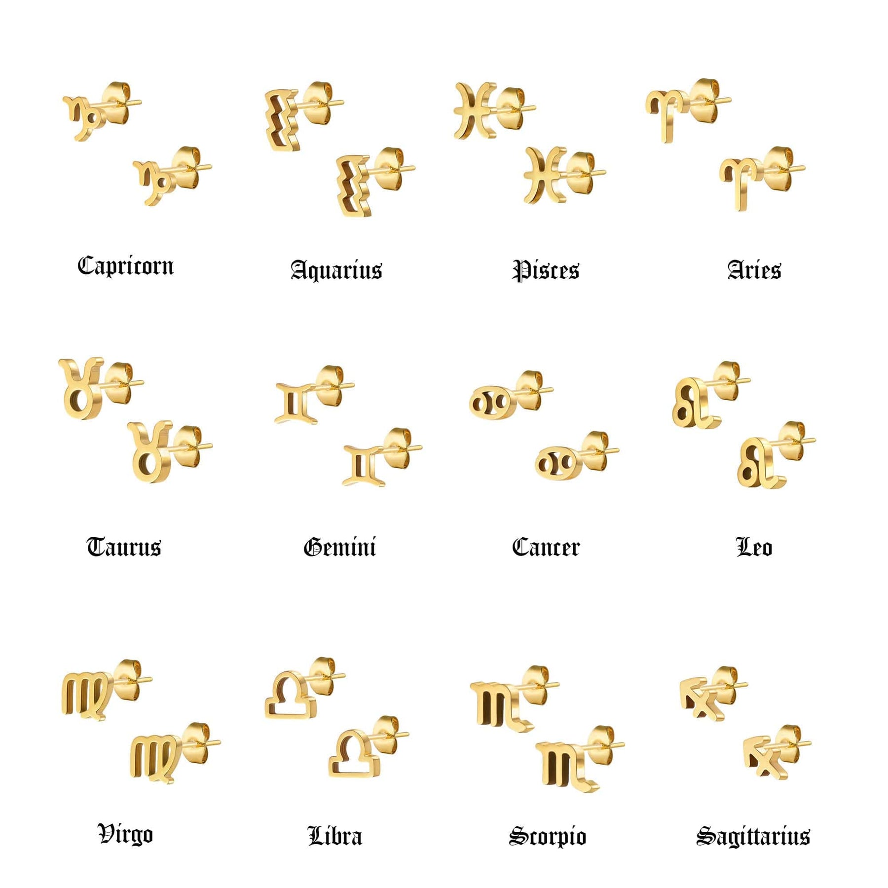 Fate Zodiac Stud Earrings
