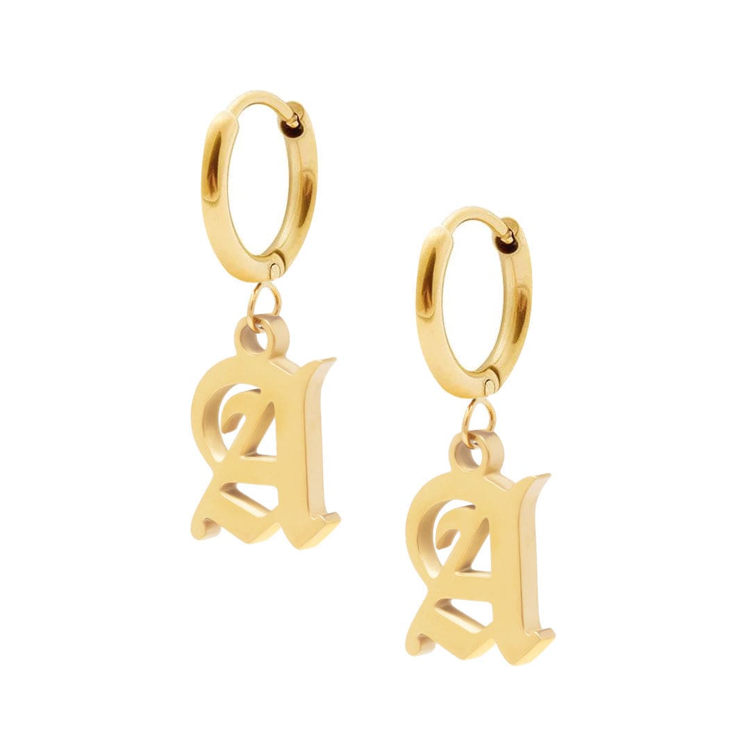 Ivy Initial Hoop Earrings