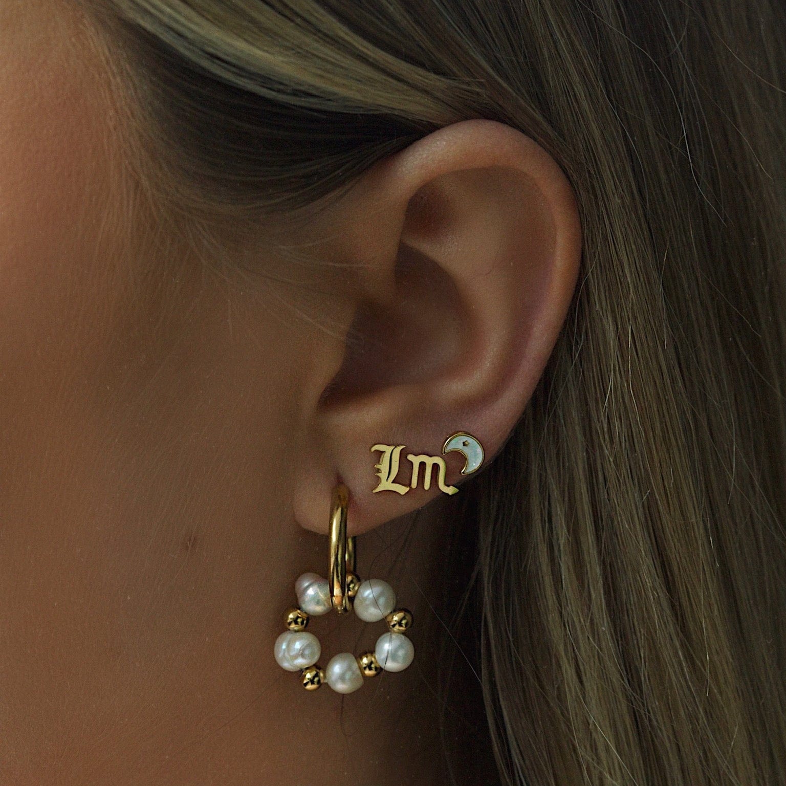 Gothic Initial Earrings