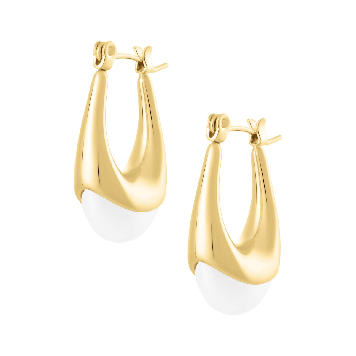 Pearl Hoop Earrings — Pink Island Earrings | Tarnish-Free Waterproof Jewellery Australia