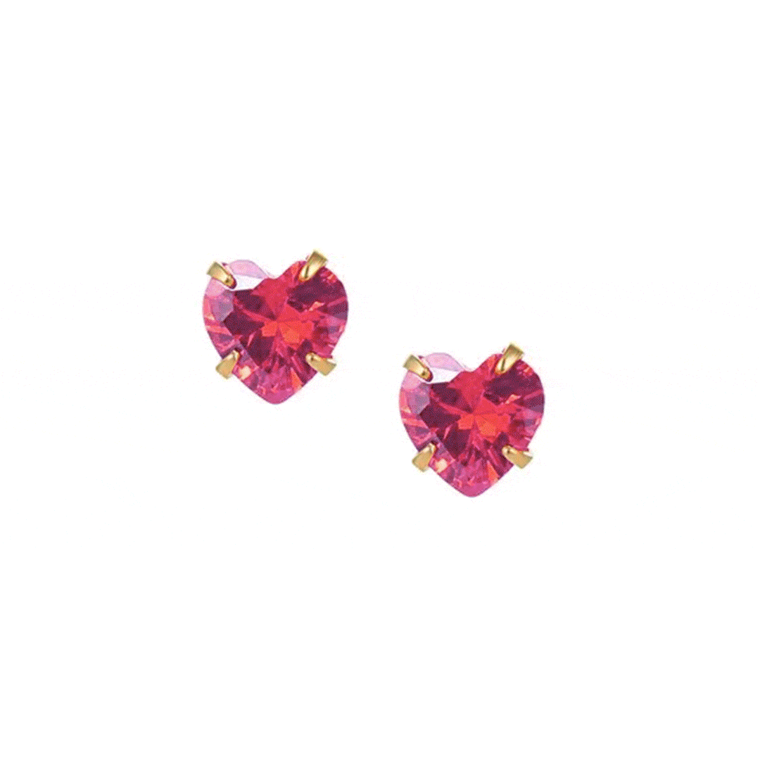 Heart Birthstone Earrings