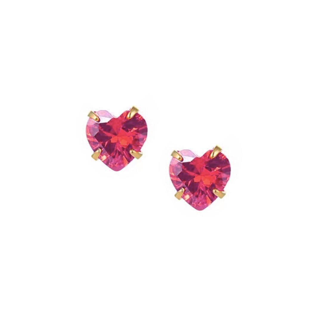 Heart Birthstone Earrings