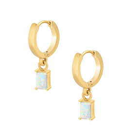 Loretta Opal Hoop Earrings