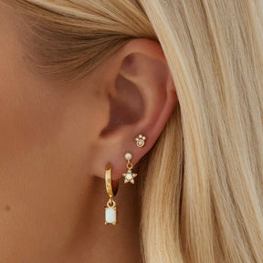 Loretta Opal Hoop Earrings